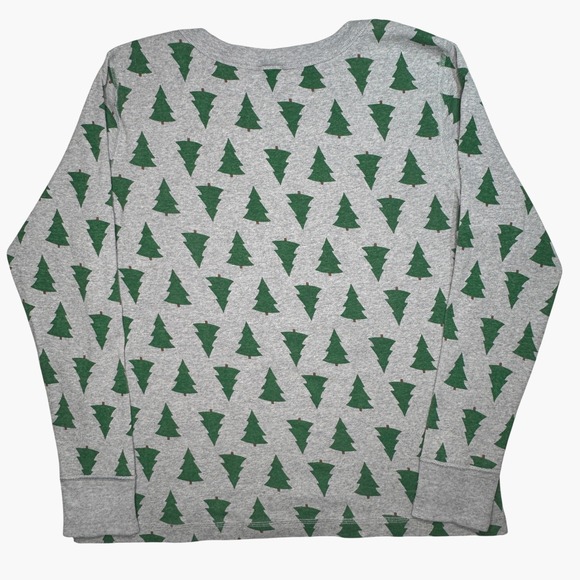 Hanna Andersson Womens Pajama Set Long Sleeve Pants Green Christmas Trees Size L - Picture 2 of 10